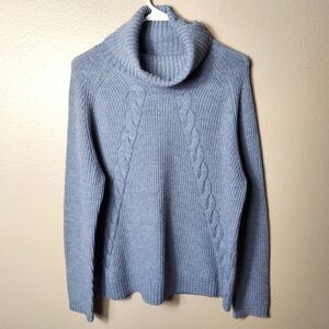 Repeat 100% Merino Wool Oversized Cable Cowl Neck Sweater-Size S (38)